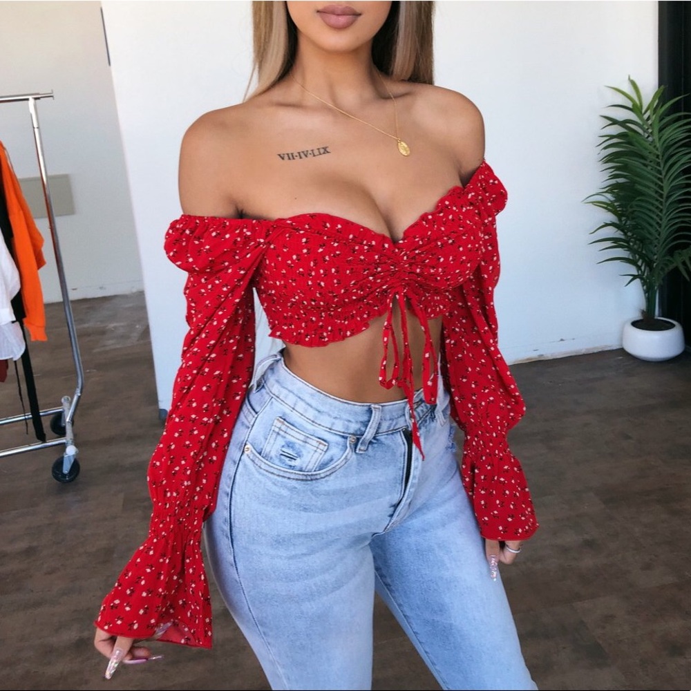 Off the shoulder crop top